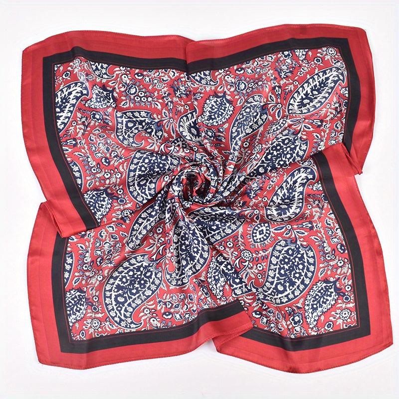 Classic Paisley Print Bandana Vintage Square Scarf Woman Necke...