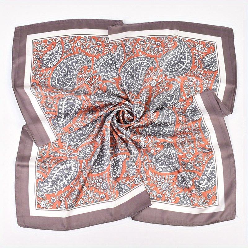Classic Paisley Print Bandana Vintage Square Scarf Woman Necke...