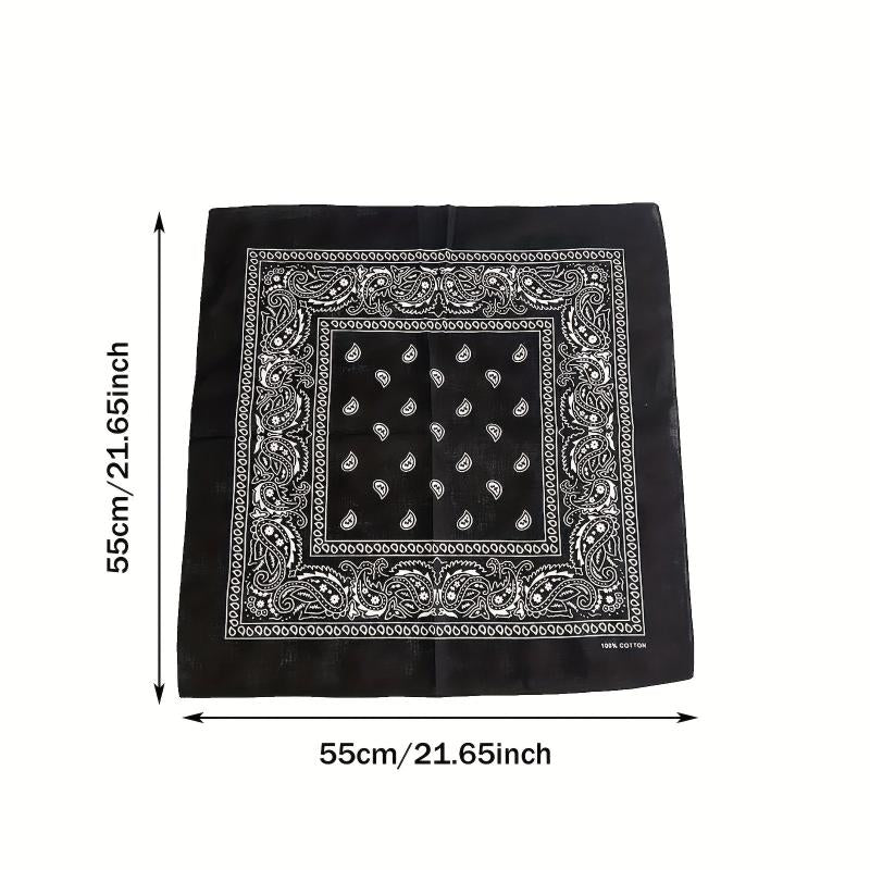 Paisley Print Bandana Cotton Neckerchief Hip Hop Cowboy Cowgirl Headband