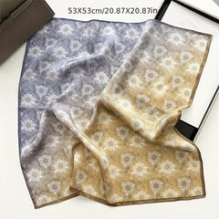 Classic Print Silk Bandana Vintage Square Scarf Neckerchief Casual Head Wraps