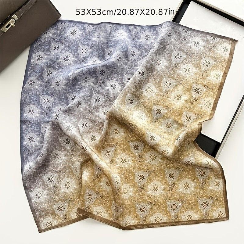 Classic Print Silk Bandana Vintage Square Scarf Neckerchief Casual Head Wraps