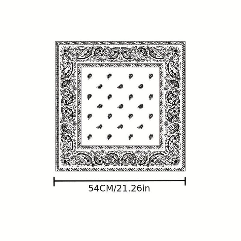 Boho Paisley Printed Scarf Vintage Square Turban Headwear Hair Accessories
