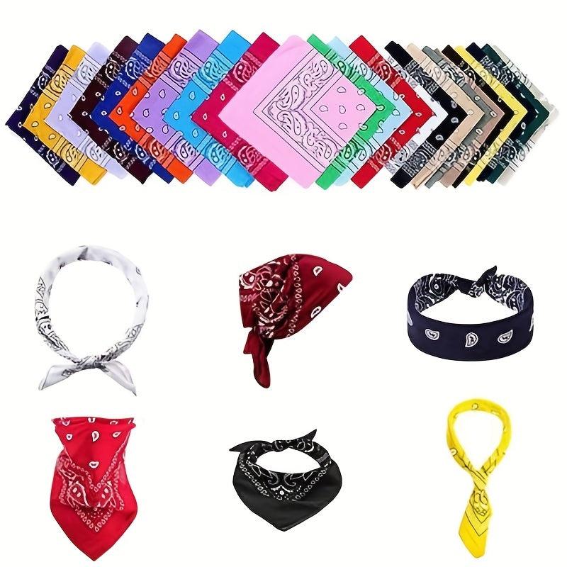 Boho Paisley Printed Scarf Vintage Square Turban Headwear Hair Accessories