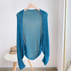 Knit Hollow Out Shawl Solid Outwear Cardigan for Evening Party Dress