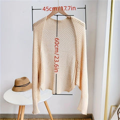 Knit Hollow Out Shawl Solid Outwear Cardigan for Evening Party Dress
