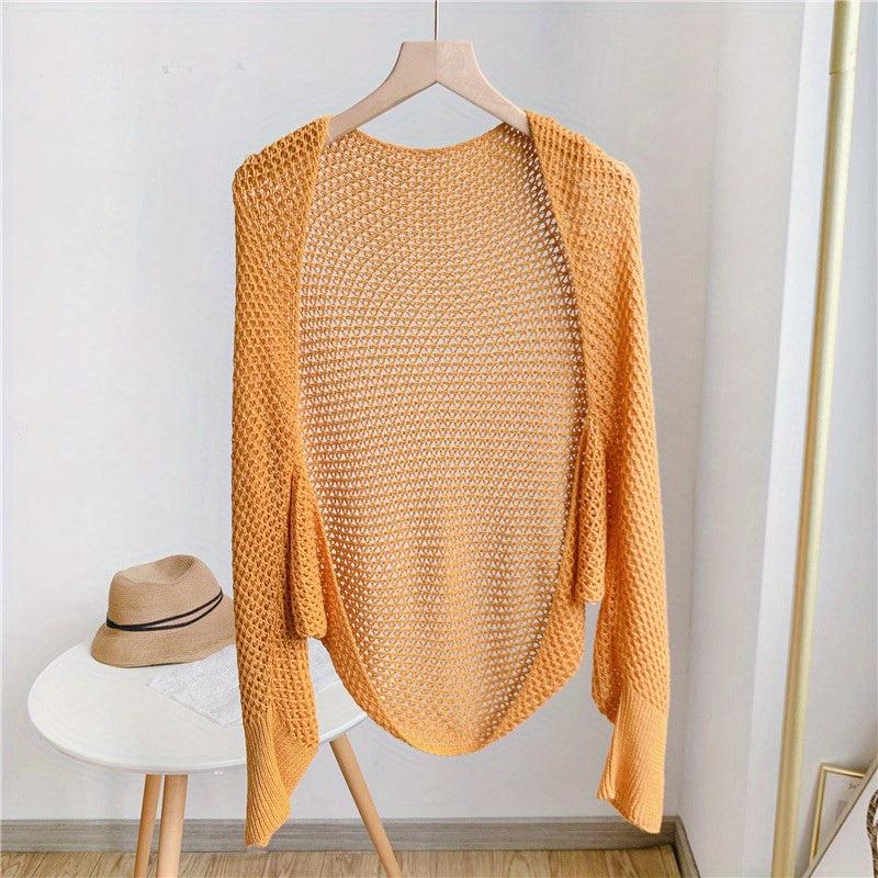 Knit Hollow Out Shawl Solid Outwear Cardigan for Evening Party Dress