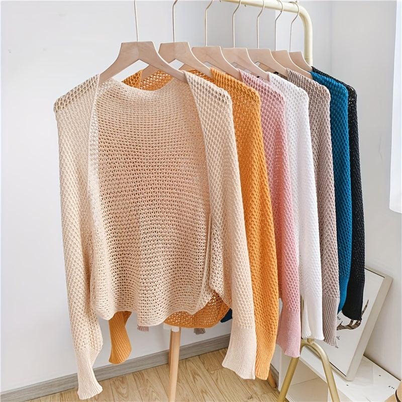 Knit Hollow Out Shawl Solid Outwear Cardigan for Evening Party Dress