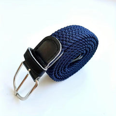 Casual Elastic Braided Belt with Alloy Buckle