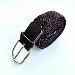 Casual Elastic Braided Belt with Alloy Buckle