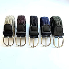 Casual Elastic Braided Belt with Alloy Buckle