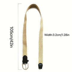 Casual Elastic Braided Belt with Alloy Buckle