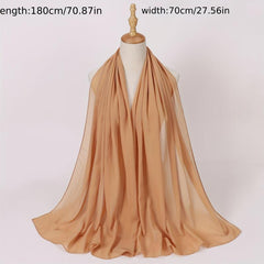 Chiffon Scarf Hijab Shawl Casual Head Wrap Turban Windproof Outdoor Travel
