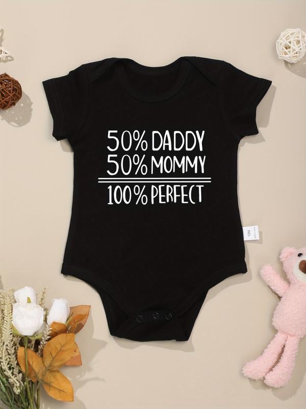 Cotton Letter Print Baby Onesies Comfortable Crew Neck Soft Baby Bodysuits
