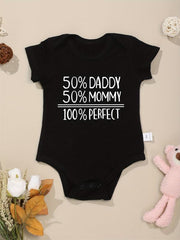 Cotton Letter Print Baby Onesies Comfortable Crew Neck Soft Baby Bodysuits