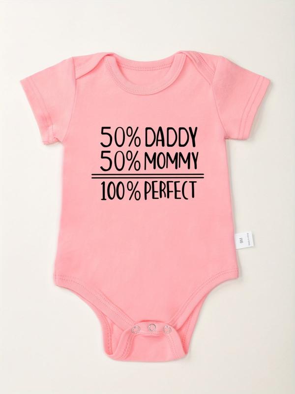 Cotton Letter Print Baby Onesies Comfortable Crew Neck Soft Baby Bodysuits