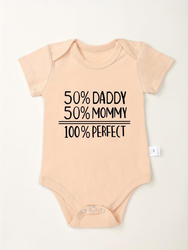 Cotton Letter Print Baby Onesies Comfortable Crew Neck Soft Baby Bodysuits