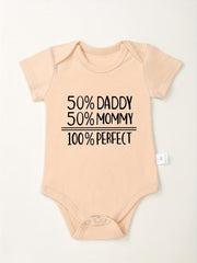 Cotton Letter Print Baby Onesies Comfortable Crew Neck Soft Baby Bodysuits