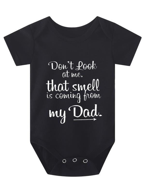 Girls Letter Print Short Sleeve Onesie - Pregnancy Announcement