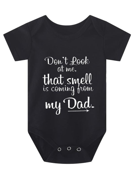Girls Letter Print Short Sleeve Onesie - Pregnancy Announcement