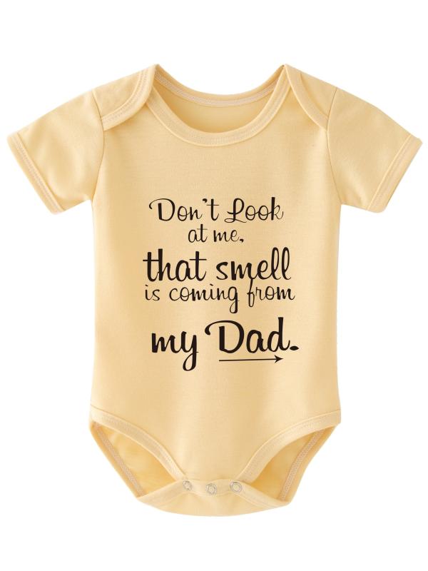 Girls Letter Print Short Sleeve Onesie - Pregnancy Announcement