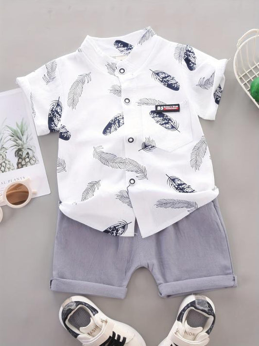 Baby Boys Cartoon Graphic Shirt & Shorts Set