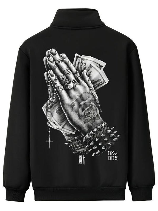 Men's Vintage Zip Up Jacket With Print