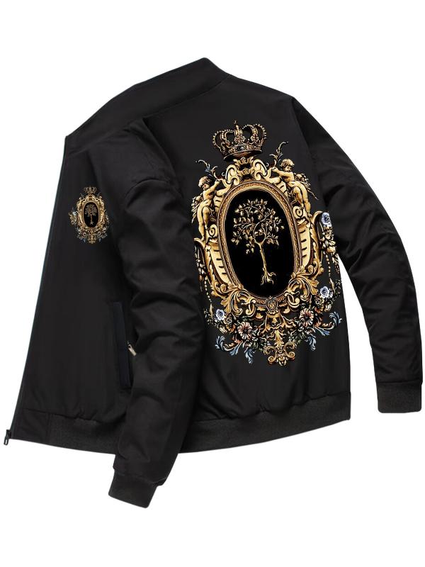 Men's Vintage Zip Up Jacket With Print