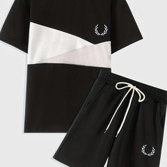 2pcs Boys Casual Print Tee & Shorts Set Summer Kids Clothing