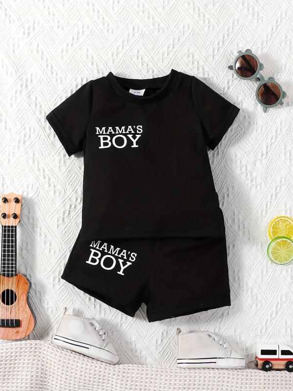 2pcs Baby Mama's Boy T-shirt & Shorts Set for Summer