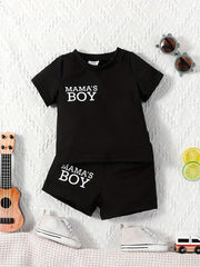 2pcs Baby Mama's Boy T-shirt & Shorts Set for Summer