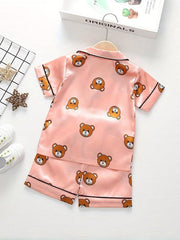 Boys Teen Bear Graphic Shirt & Shorts Set for Summer