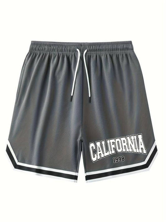 Men's Chicago Print Casual Drawstring Shorts