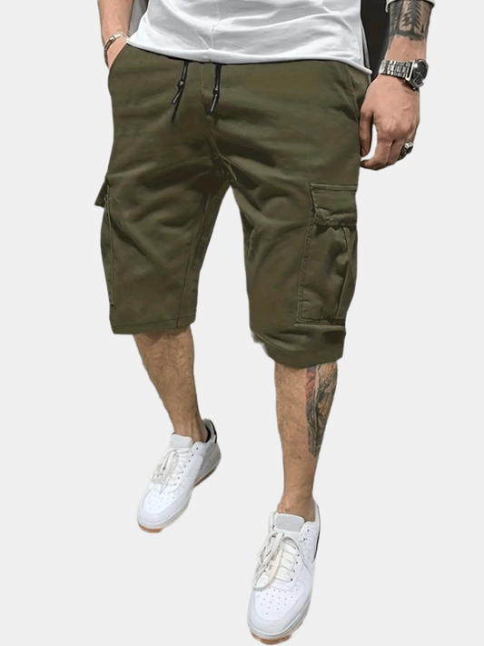 Classic Cargo Shorts Men's Casual Pocket Waist Drawstring Cargo Shorts