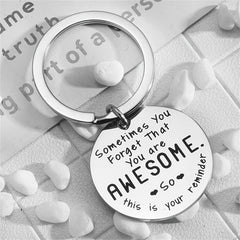 Stainless Steel Key Chain You're Awesome Gift