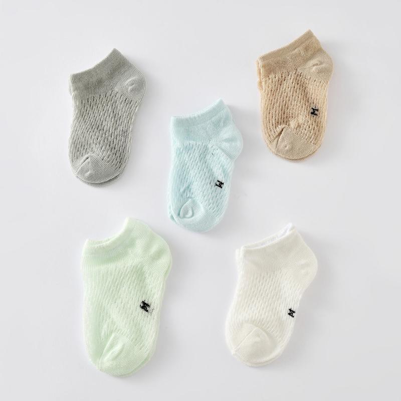 5 Pairs Kids Summer Mesh Boat Socks