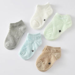 5 Pairs Kids Summer Mesh Boat Socks
