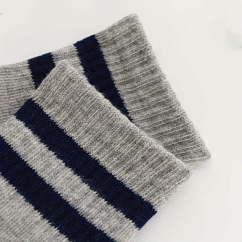5pairs Kids Striped Breathable Soft Comfy Socks for Spring Summer