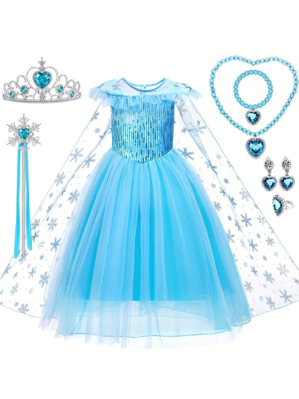 5pcs Girls Princess Costume Party Dress Set with Accessories
