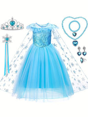 5pcs Girls Princess Costume Party Dress Set with Accessories