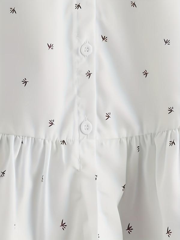 Girls Leaf Print Casual Dress for Autumn & Spring