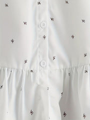 Girls Leaf Print Casual Dress for Autumn & Spring