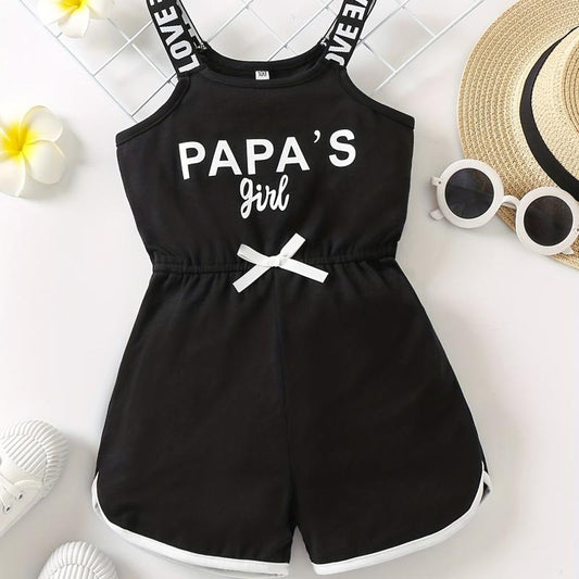 Toddler Girls PAPA'S GIRL Cami Rompers Jumpsuits
