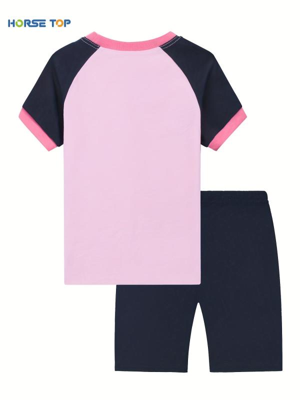 2pc Toddler Girls Cartoon Graphic Pajama Set