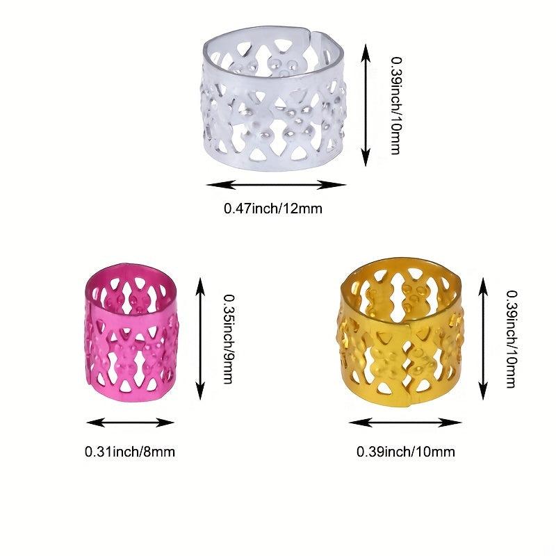 50pcs Dreadlocks Beads Hair Braid Rings Clips Metal Cuffs Hair Jewelry