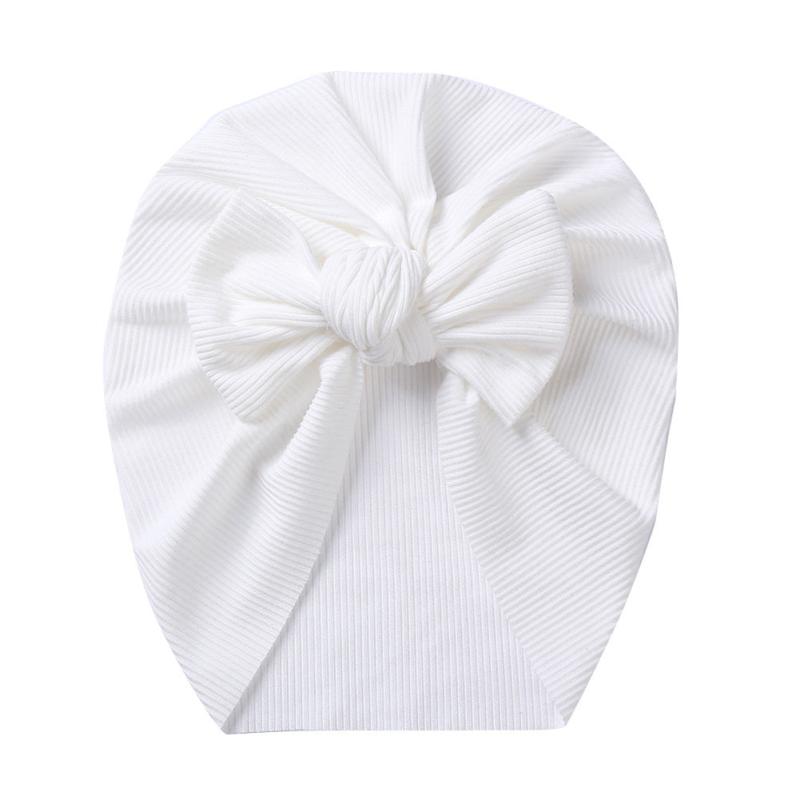 Newborn Infant Bow Decor Head Wrap Beanie Hat Turban Headband Headwear