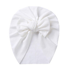 Newborn Infant Bow Decor Head Wrap Beanie Hat Turban Headband Headwear