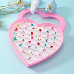 36pcs Girls Colorful Rings Set for Kids - Children's Accessories Gift