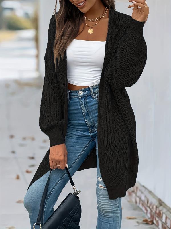 Vintage Open Front Cardigan Long Sleeve Sweater