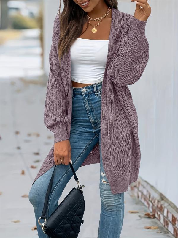 Vintage Open Front Cardigan Long Sleeve Sweater