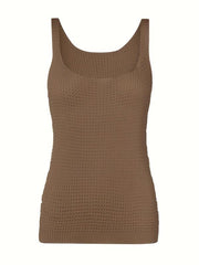 Waffle Knit Square Neck Tank Top for Women